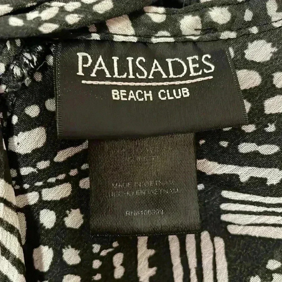 Palisades Beach Club Women’s XS/S Sheer Black White Geometric Print Cover Up - Picture 6 of 8